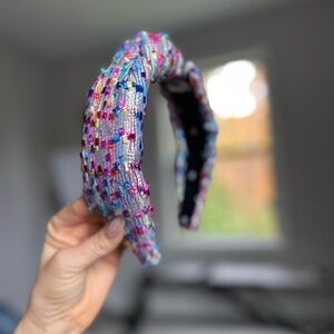 Lele Sadoughi NWT Silver Shimmer Yarn Confetti Headband